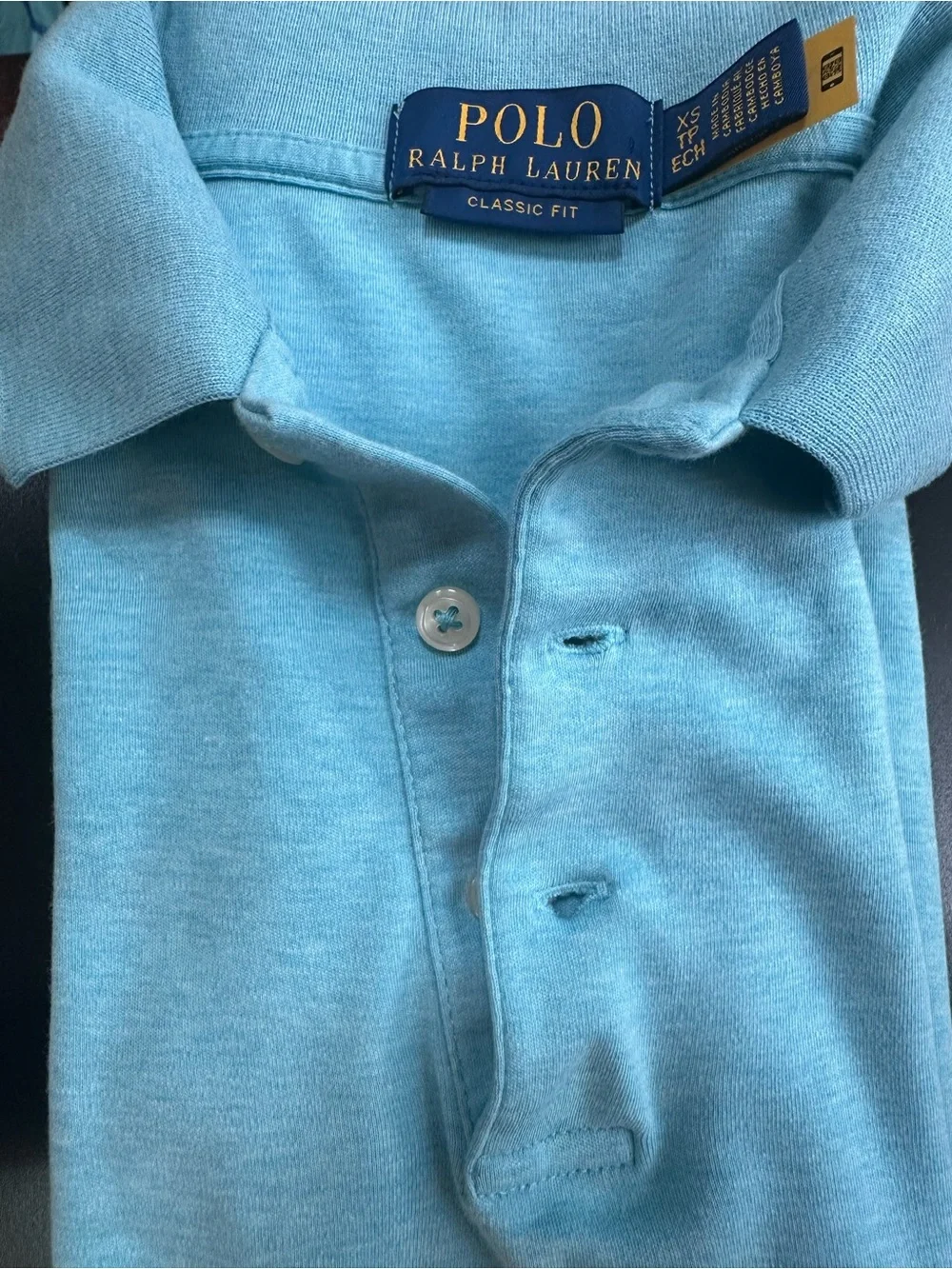 Ralph Lauren Light Aqua Polo Shirt with Embroidered Pony